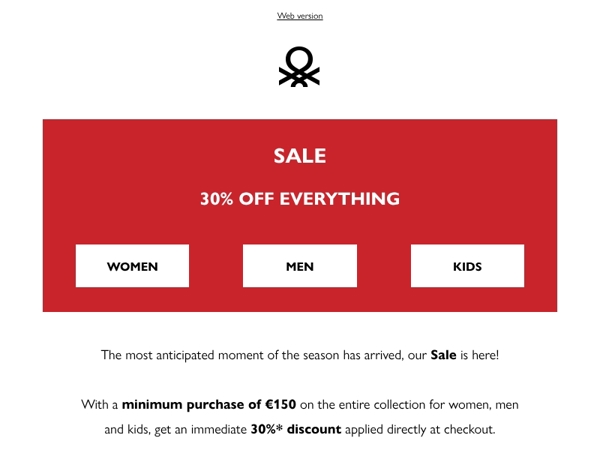 Our Sale begins: 30% off everything