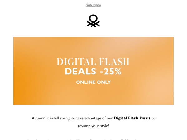 Digital Flash Deals: -25% discount for you