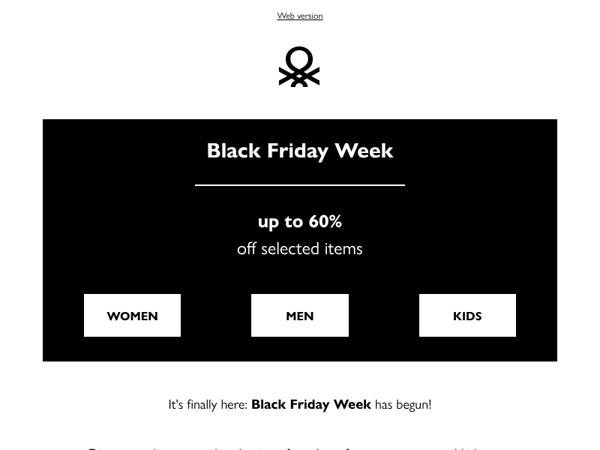 Up to 60% off: Black Friday Week begins