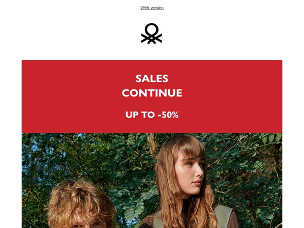 Sales Continue: up to -50%