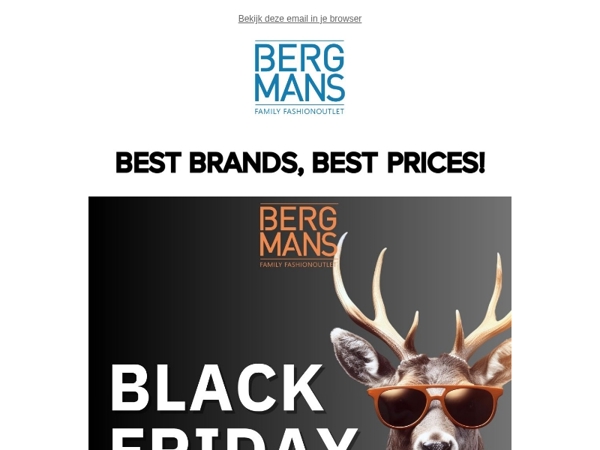 Black Friday Deals bij Bergmans Outlet!