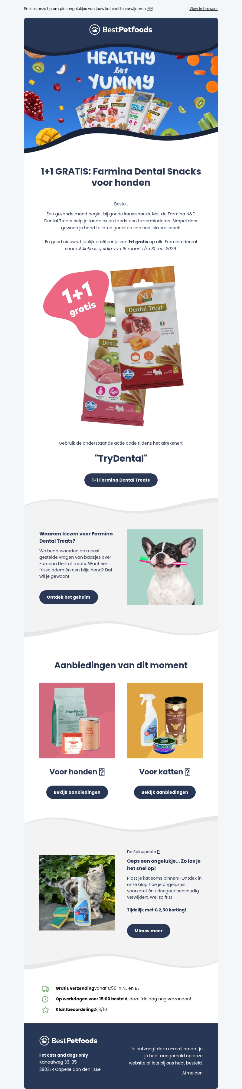 1+1 gratis op Farmina Dental Treats + maart deals 🦷🐶 1+1 gratis op Farmina Dental Treats + maart deals 🦷🐶