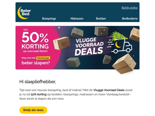 Slaapvoordeel met spoed: Vlugge Voorraad Deals