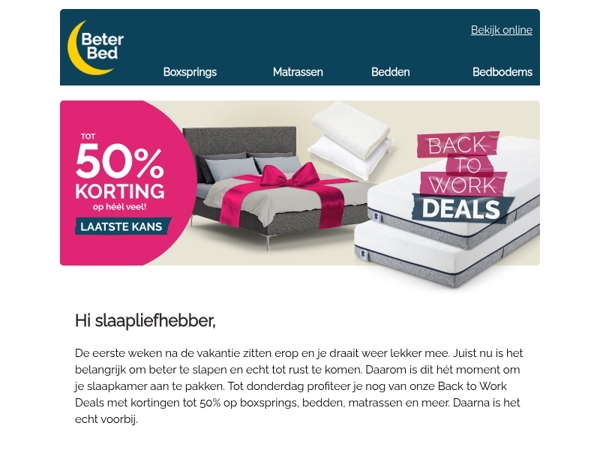 Pak tot 50% voordeel op alles voor jouw slaapkamer