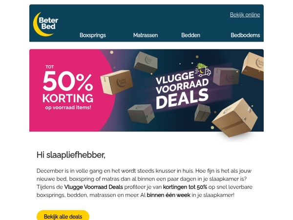 Vlugge Voorraad weken met kortingen tot 50%