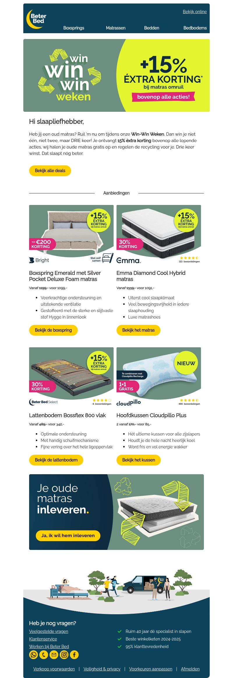 Jouw oude matras is nu geld waard Jouw oude matras is nu geld waard
