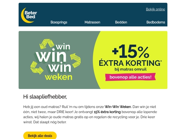 Jouw oude matras is nu geld waard