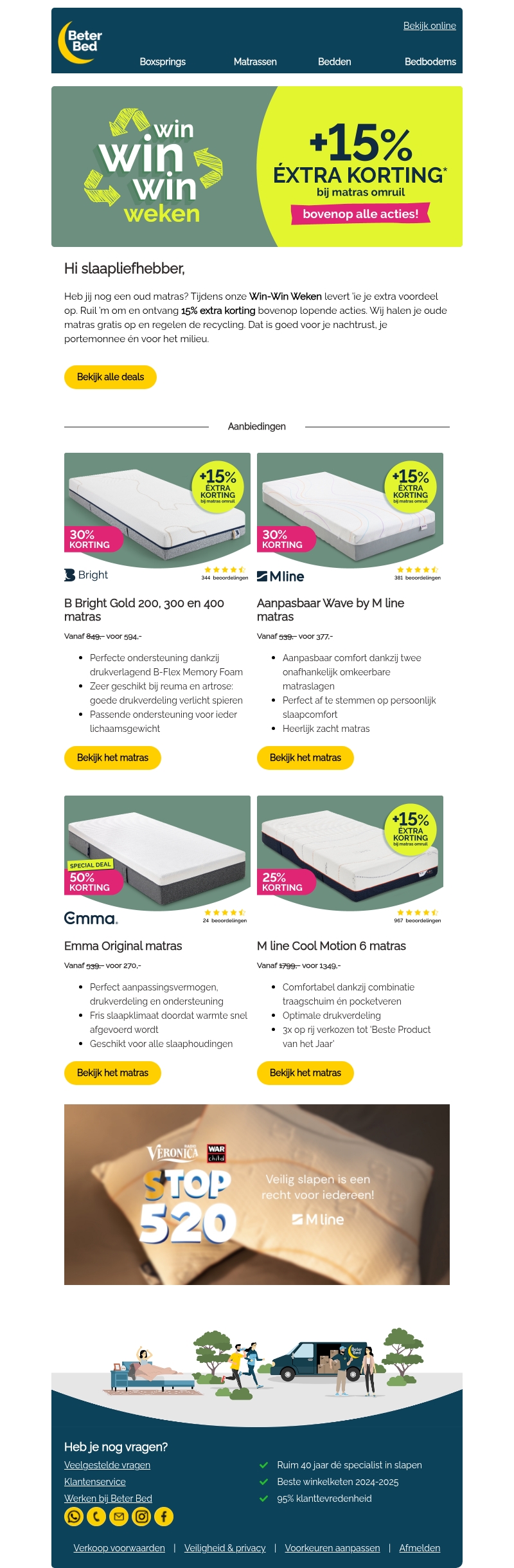 Je oude matras = 15% extra voordeel Je oude matras = 15% extra voordeel