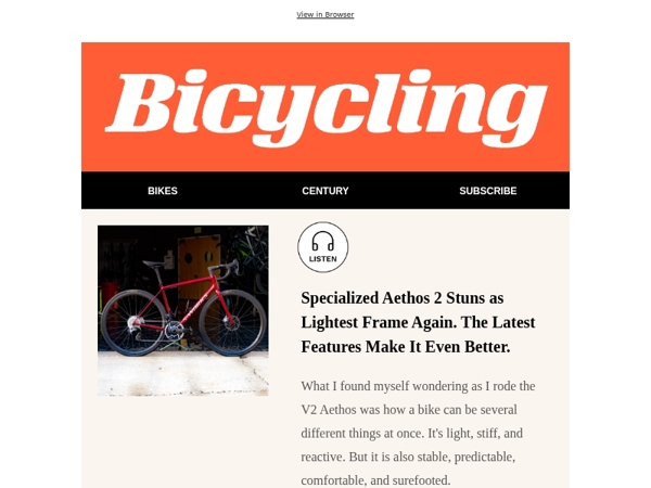 Specialized Aethos 2 Stuns as Lightest Frame Again. The Latest Features Make It Even Better.