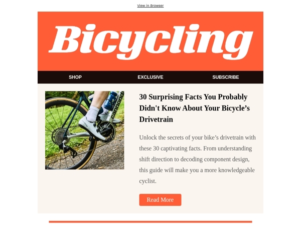 30 Surprising Facts You Probably Didn't Know About Your Bicycle’s Drivetrain
