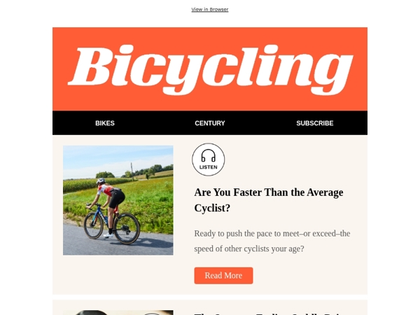 Are You Faster Than the Average Cyclist?