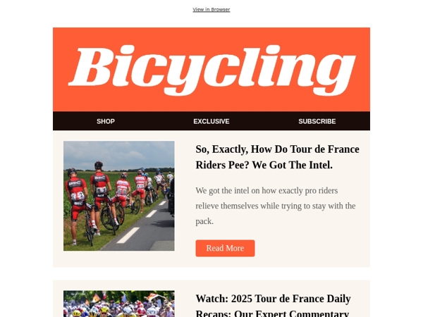 So, Exactly, How Do Tour de France Riders Pee? We Got The Intel.