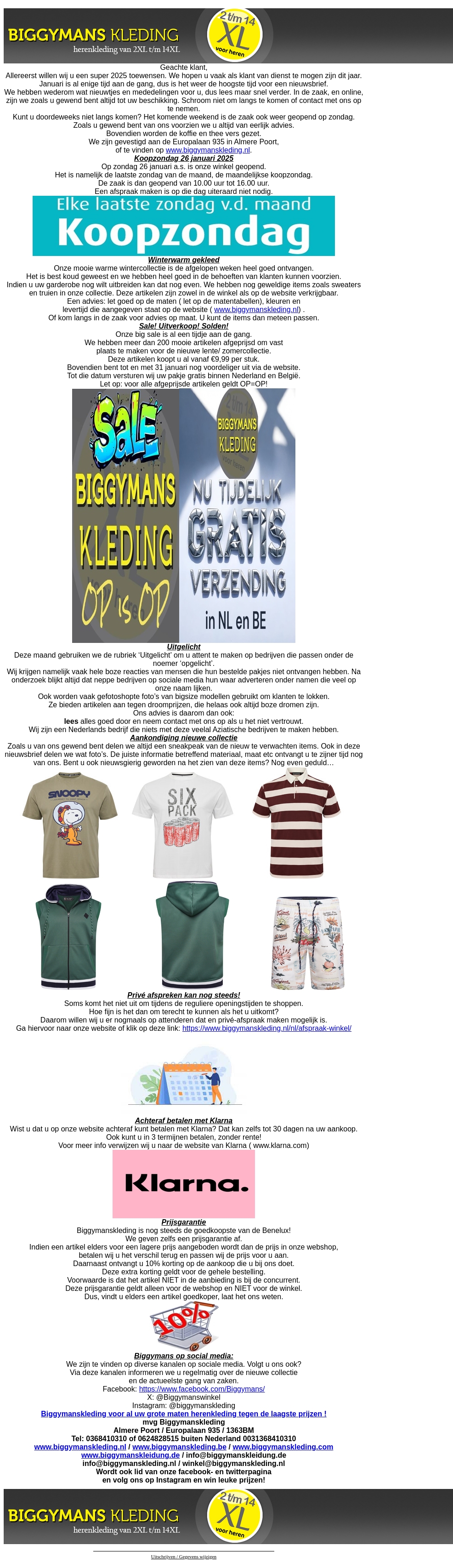 Koopzondag 26-01/ OPGELICHT?!/ Gratis verzenden via webshop Koopzondag 26-01/ OPGELICHT?!/ Gratis verzenden via webshop