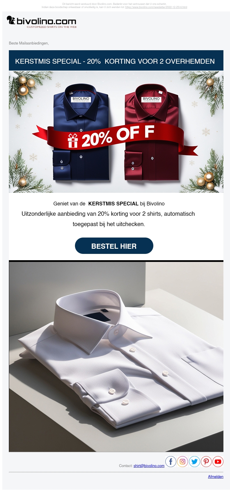 20 % KORTING VOOR 2 OVERHEMDEN – KERSTMIS SPECIAL 🎄 20 % KORTING VOOR 2 OVERHEMDEN – KERSTMIS SPECIAL 🎄