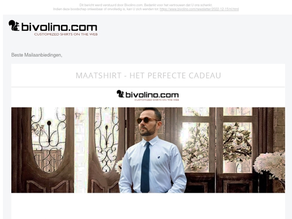 🎁 Speciaal Kerstmis : Bivolino gepersonaliseerd overhemd - Kadobon PDF!
