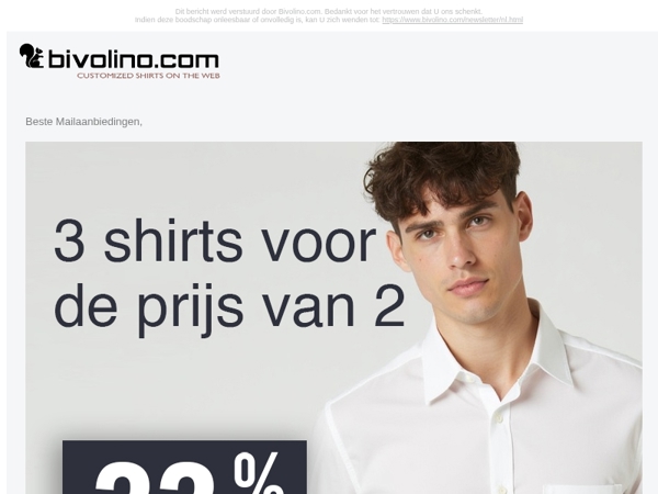 Laatste Oproep : BLACK FRIDAY - 3for2 - Drie overhemden voor de prijs van twee