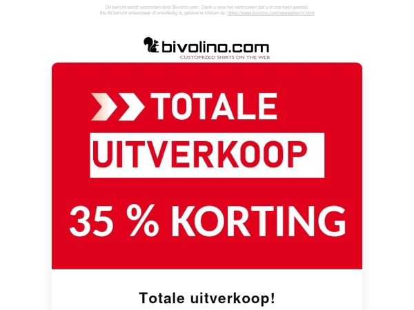Totale uitverkoop wegens liquidatie stoffenvoorraad: 35% korting!