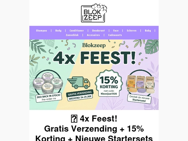 Gratis Verzending Weekend (+ 15% korting)