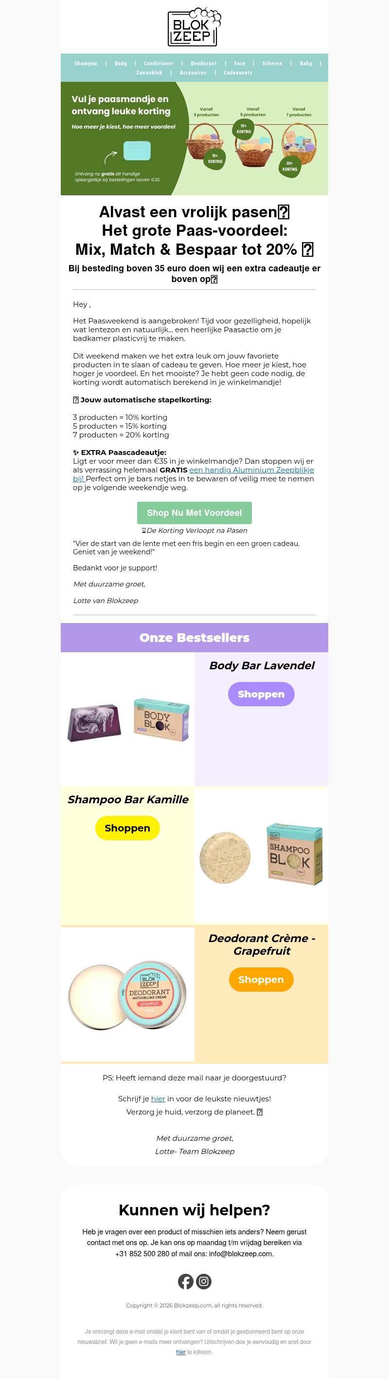 Vrolijk Pasen! 🐣 Stapel je korting tot 20% (+ cadeautje) Vrolijk Pasen! 🐣 Stapel je korting tot 20% (+ cadeautje)