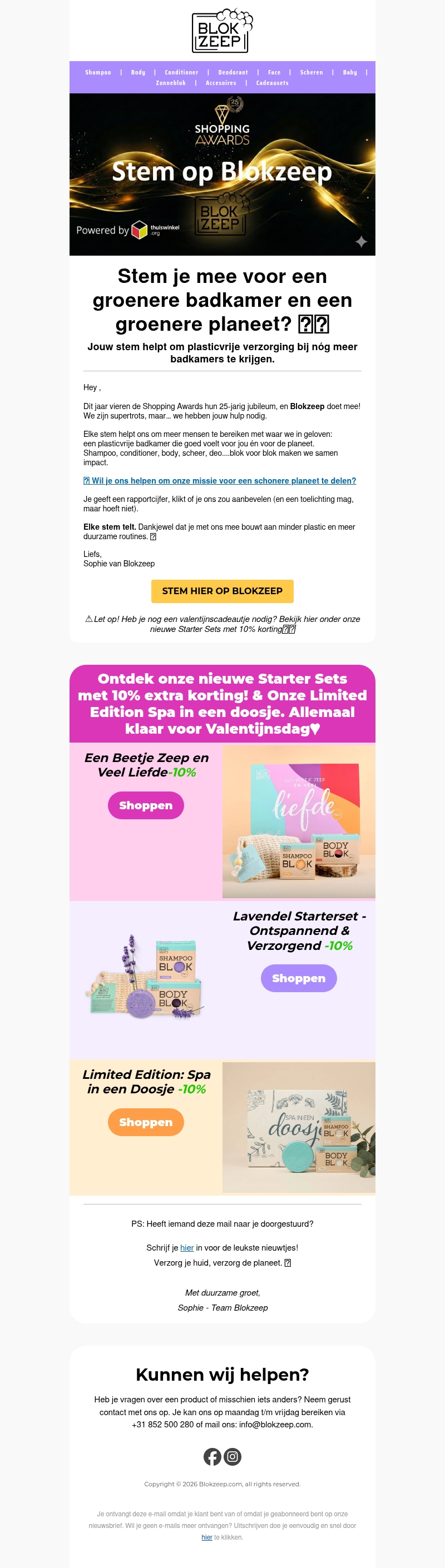 Help ons impact maken bij de Shopping Awards ✨ Help ons impact maken bij de Shopping Awards ✨
