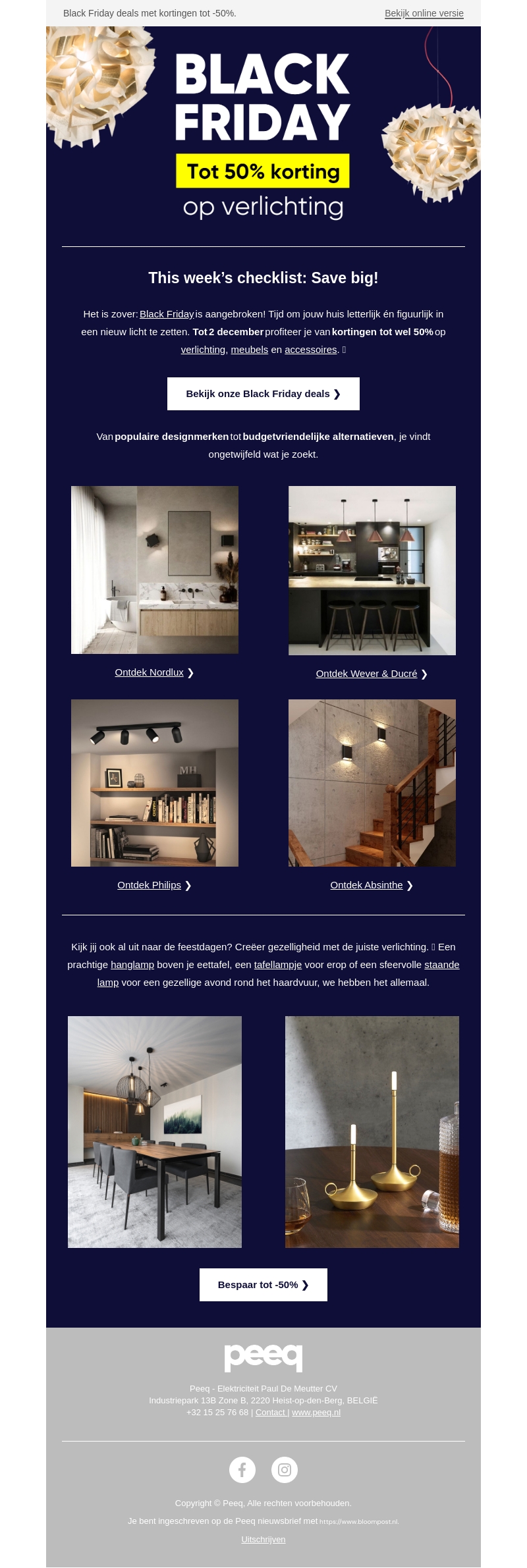 Black Friday | Tot 50% korting op verlichting Black Friday | Tot 50% korting op verlichting