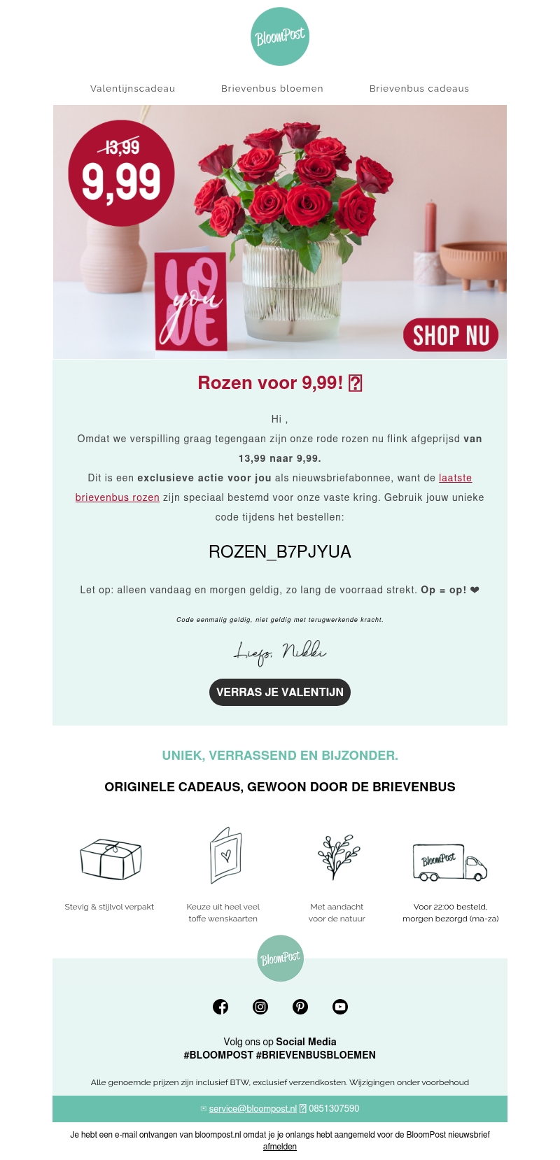 Rozen van 13,99 voor 9,99! ๐น Rozen van 13,99 voor 9,99! ๐น