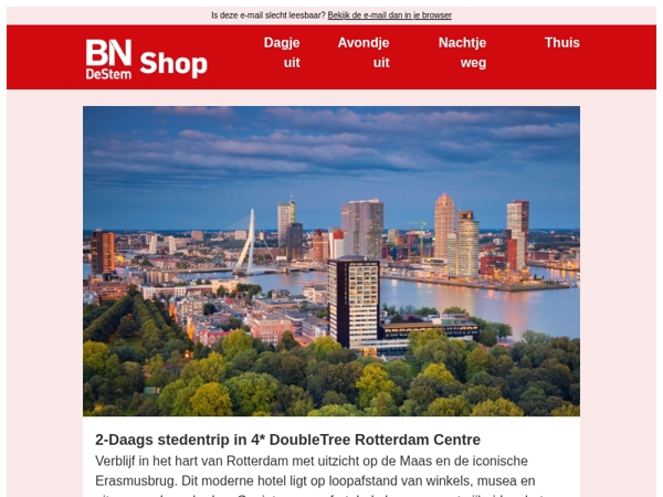 Geniet van uitzicht op de Maas en de iconische Erasmusbrug