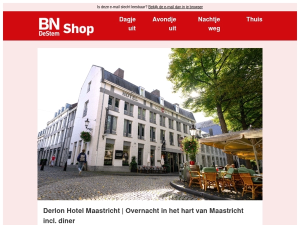 Overnacht in het hart van Maastricht inclusief diner