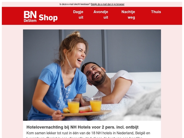 Kom samen lekker tot rust in een NH hotel