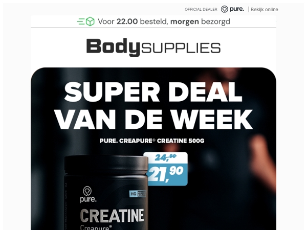 De 𝗽𝘂𝘂𝗿𝘀𝘁𝗲 kwaliteit creatine voor 𝟮𝟭,𝟵𝟬! 🤩