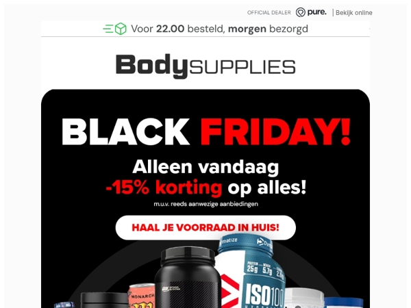 𝗕𝗹𝗮𝗰𝗸 𝗙𝗿𝗶𝗱𝗮𝘆, alleen 𝘃𝗮𝗻𝗱𝗮𝗮𝗴 𝘁𝗼𝘁 -𝟮𝟬% 𝗸𝗼𝗿𝘁𝗶𝗻𝗴 op 𝗮𝗹𝗹𝗲𝘀! 💸