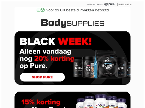 Alleen 𝘃𝗮𝗻𝗱𝗮𝗮𝗴 nog 𝘁𝗼𝘁 𝟮𝟬% 𝗸𝗼𝗿𝘁𝗶𝗻𝗴! 🤑