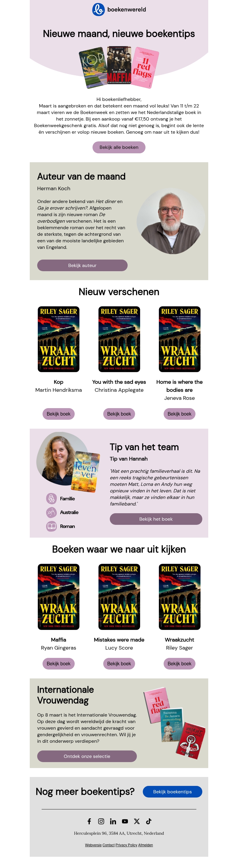 Boekenweek, Internationale Vrouwendag en nog veel meer Boekenweek, Internationale Vrouwendag en nog veel meer