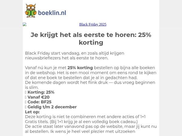 👉 Het is zover: 25% korting op (bijna) alles