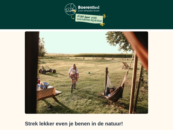 , toe aan frisse lucht in de natuur?