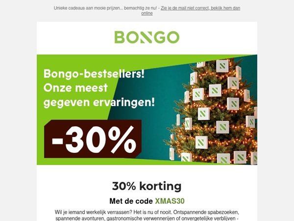 Onze beste deals aan -30%... haast je voor kerst!
