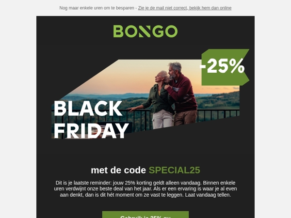 25% korting eindigt vanavond — mis je moment niet ✨ 