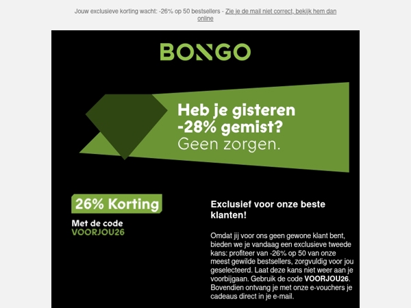 Alleen voor jou: -26% op 50 bestsellers 🎁 