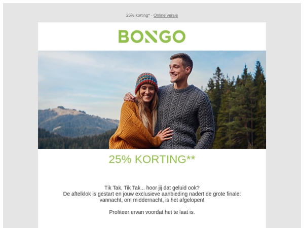 November met -25%? Nog maar een paar uur ⏰ 