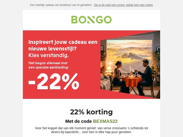-22% voor zij die een vakantie kiezen... van het menu 🍽️ 