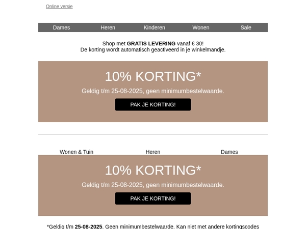 Je 10% korting loopt af!