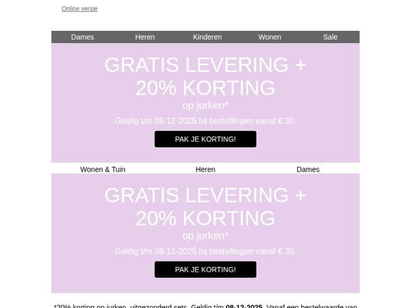For XMAS: -20% op jurken & gratis levering