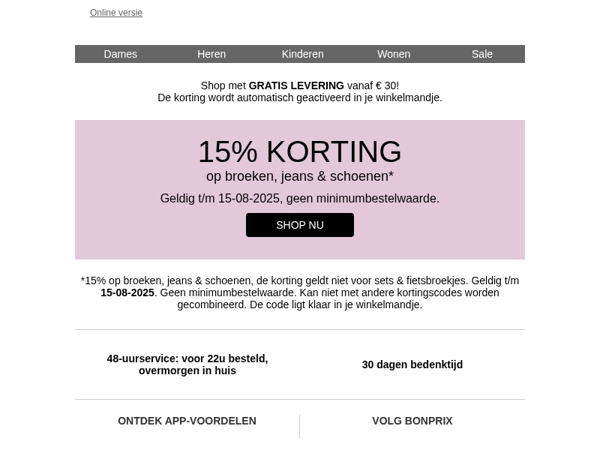 15% korting op je favorieten💕