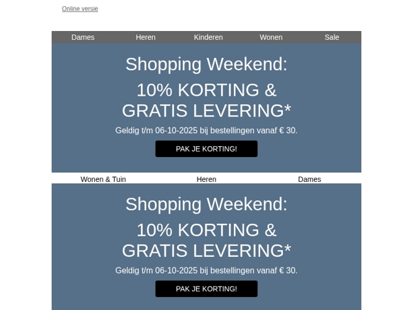 Mis 't niet: 10% korting & GRATIS levering