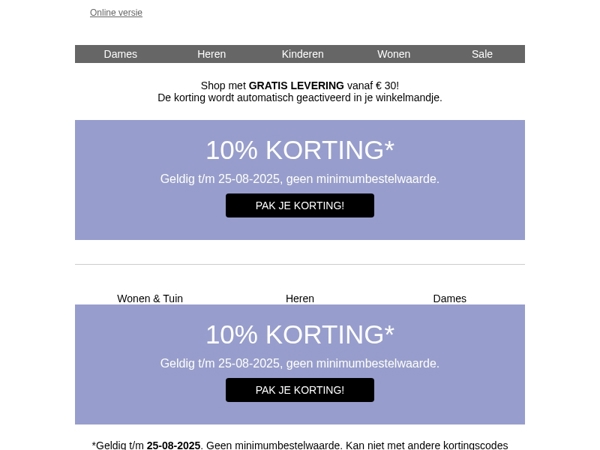 Mis het niet: 10% korting – Nog heel even!