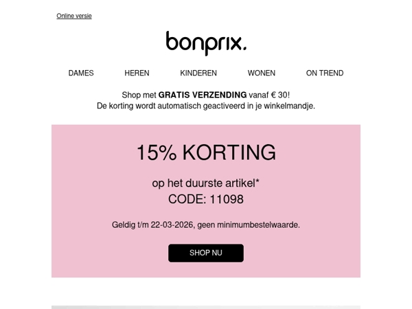 15% op je duurste favoriet – nog maar heel even!