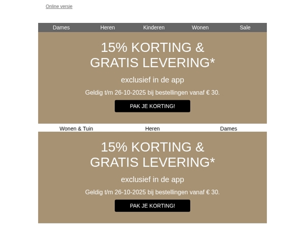 Exclusief in de app: 15% korting 🍂