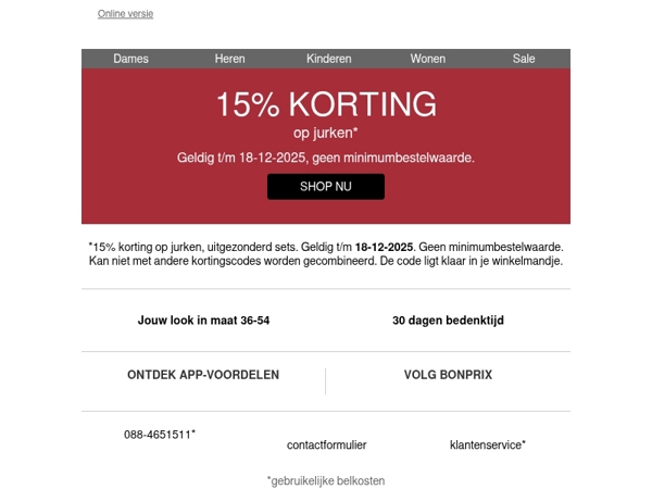 15% korting voor jou ❤️