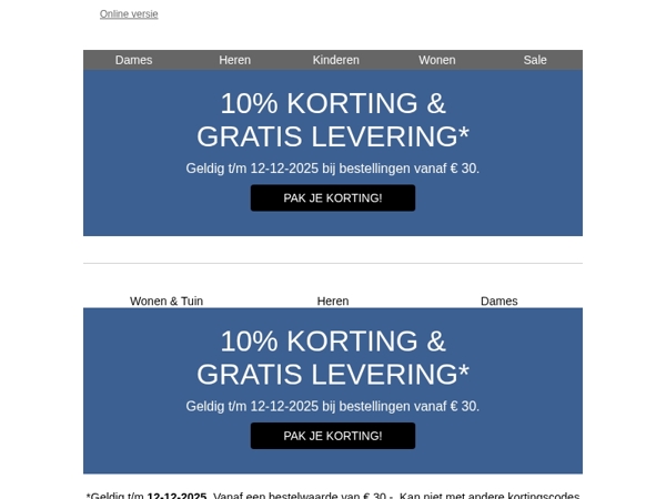 10% korting & gratis levering voor jou!