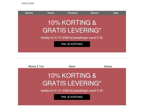New Year's Special: 10% korting & gratis levering